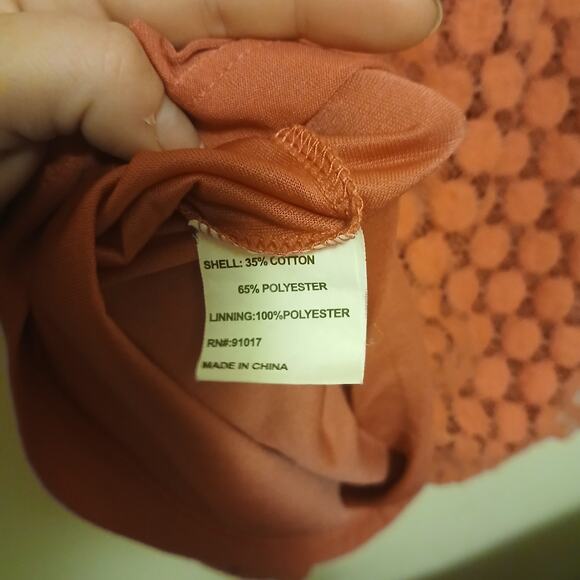 Vintage Solitaire Women's Dress S Coin Crochet Coral Pink Artsy Boho Retro - Picture 9 of 11